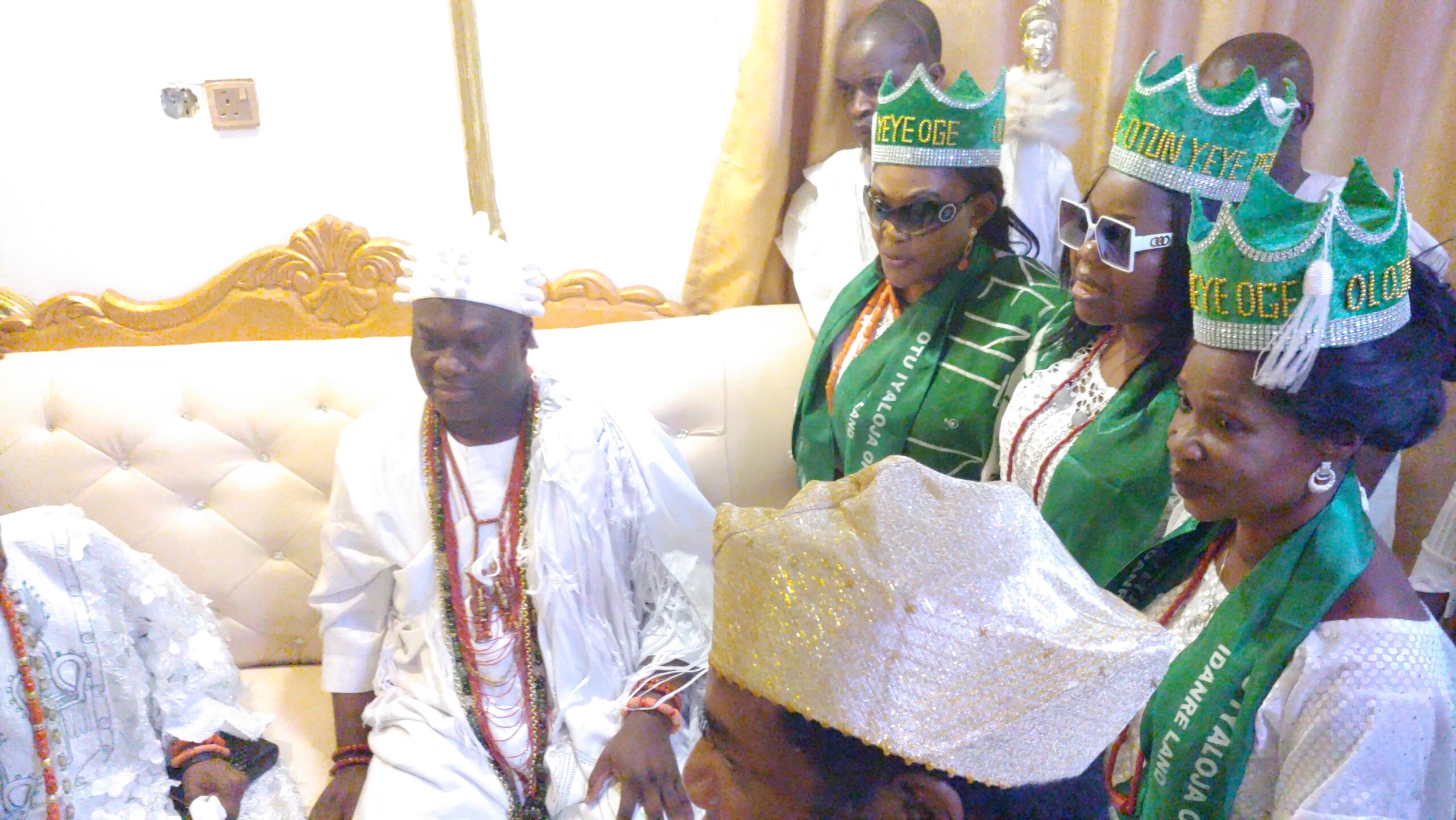 L-R His Imperial Majesty, Ooni Adeyeye Enitan Ogunwusi Ojaja II, Hon. Chief Mrs. Chinwe-Monu Olanrewaju, Chief Mrs. Oyetunde Adeola Esther (Olori Adeola), Chief Mrs, Modupe Omotayo Johnson